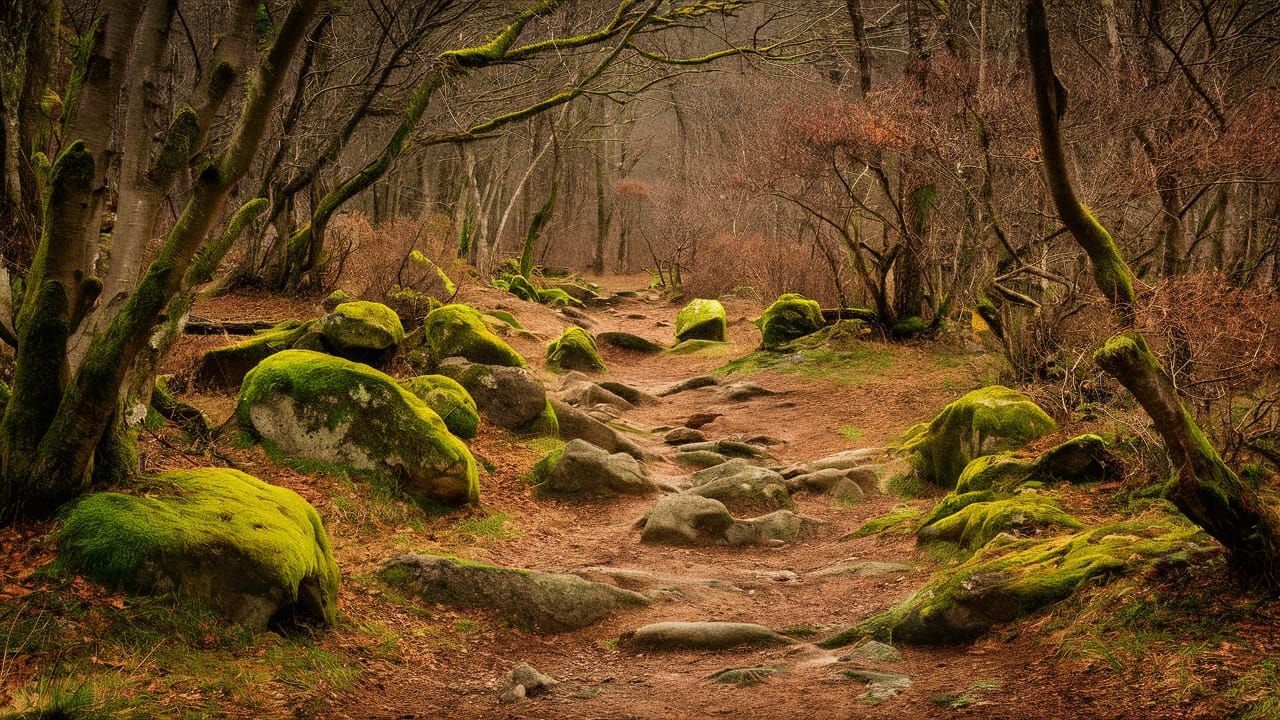 Serene Forest Pathway in Autumn