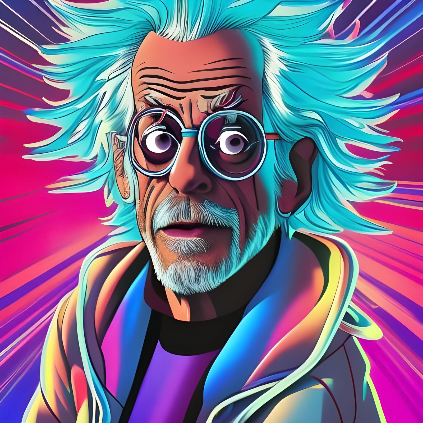Rick Sanchez in Pop Art Style