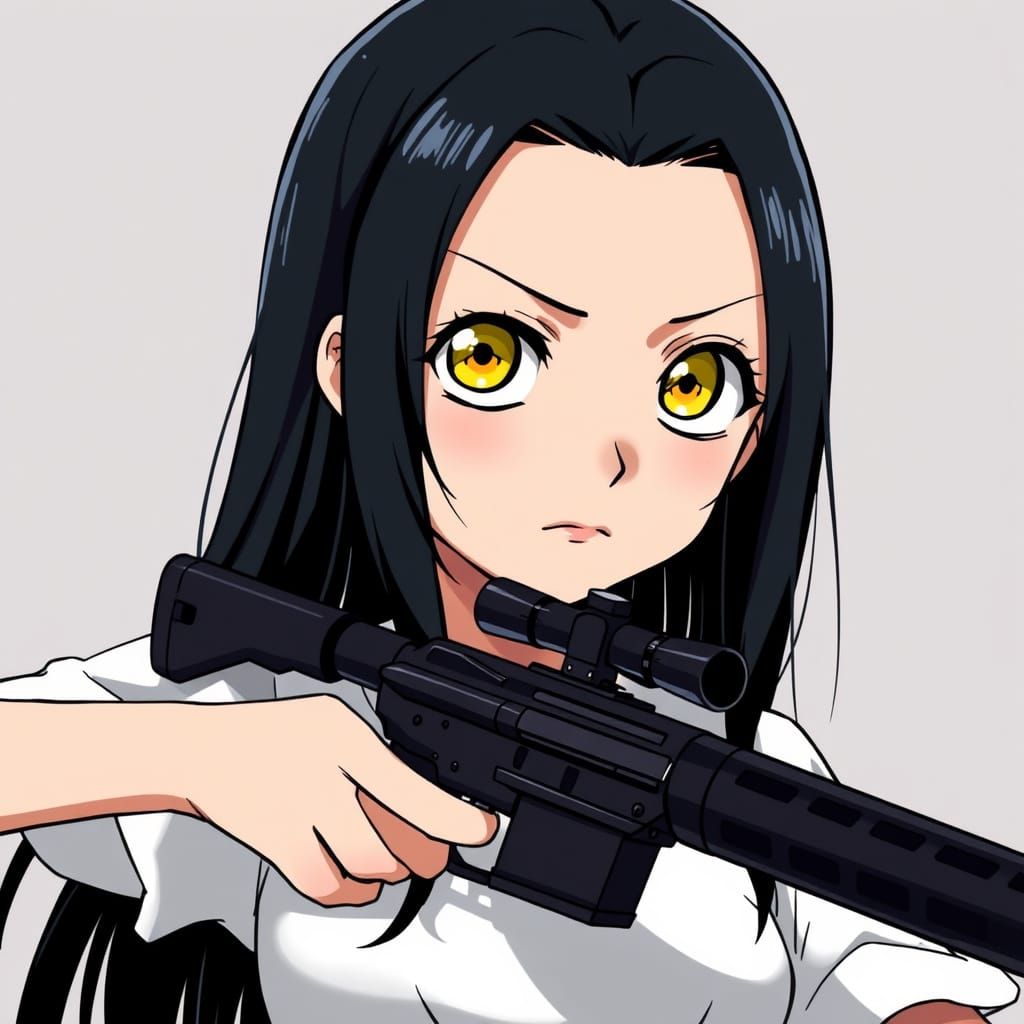Serious One Piece Pirate Sniper in Anime Style
