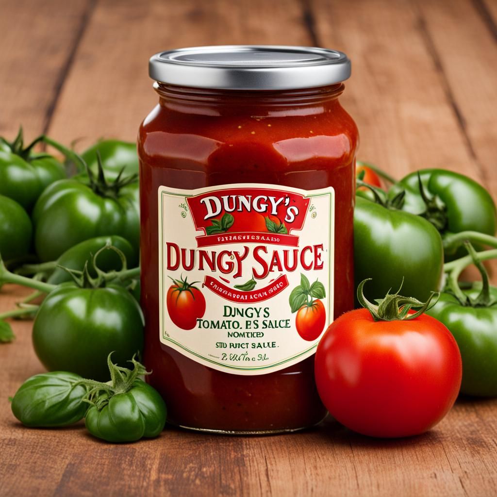 Dungy's Tomato Sauce Label with Tomato Image
