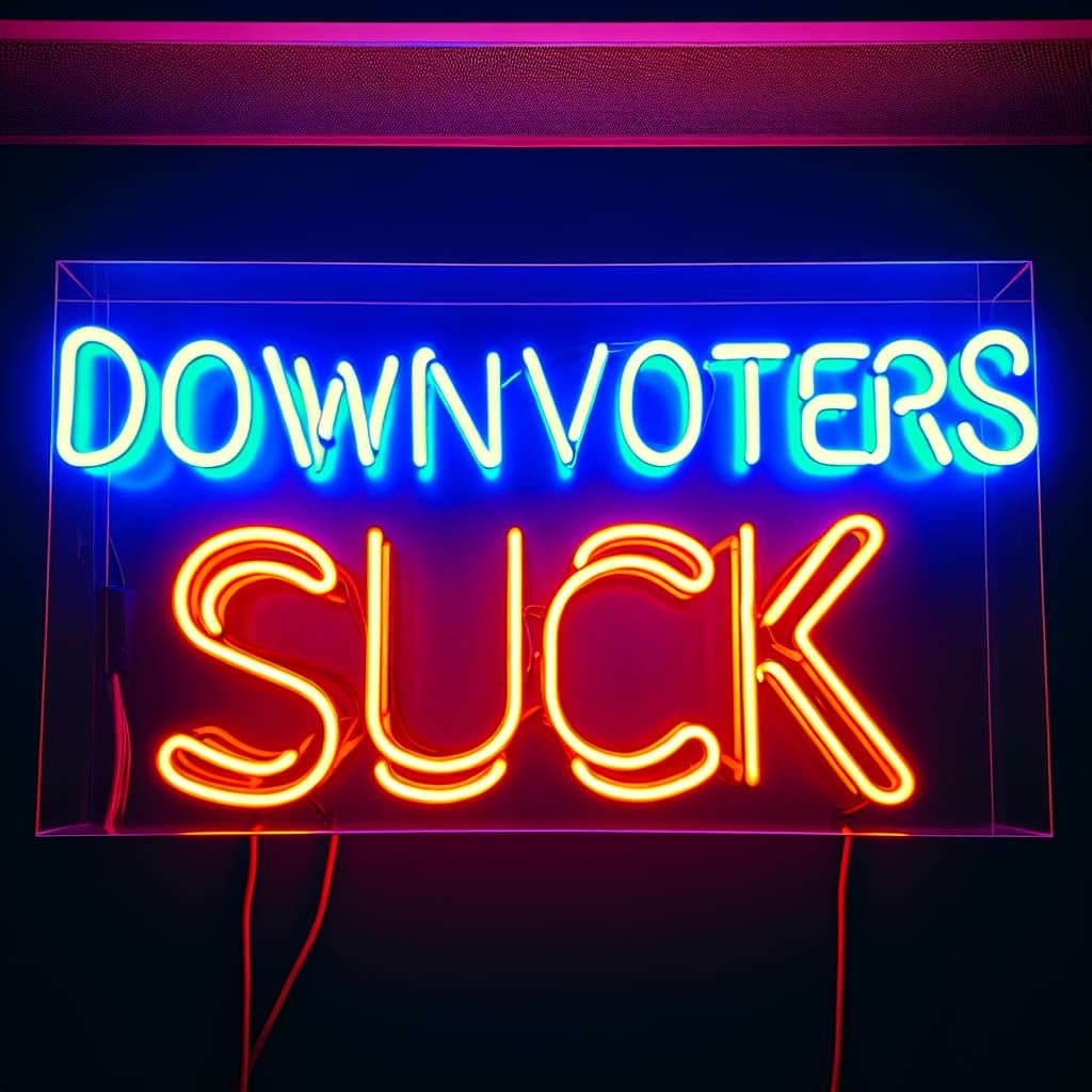 Bright Neon Sign: Downvoters Suck