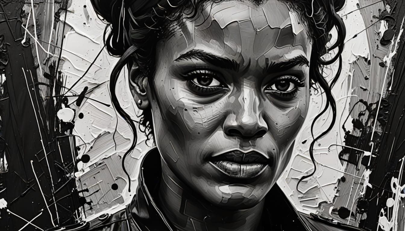 Martha Jones Portrait in Abstract Expressionism Style