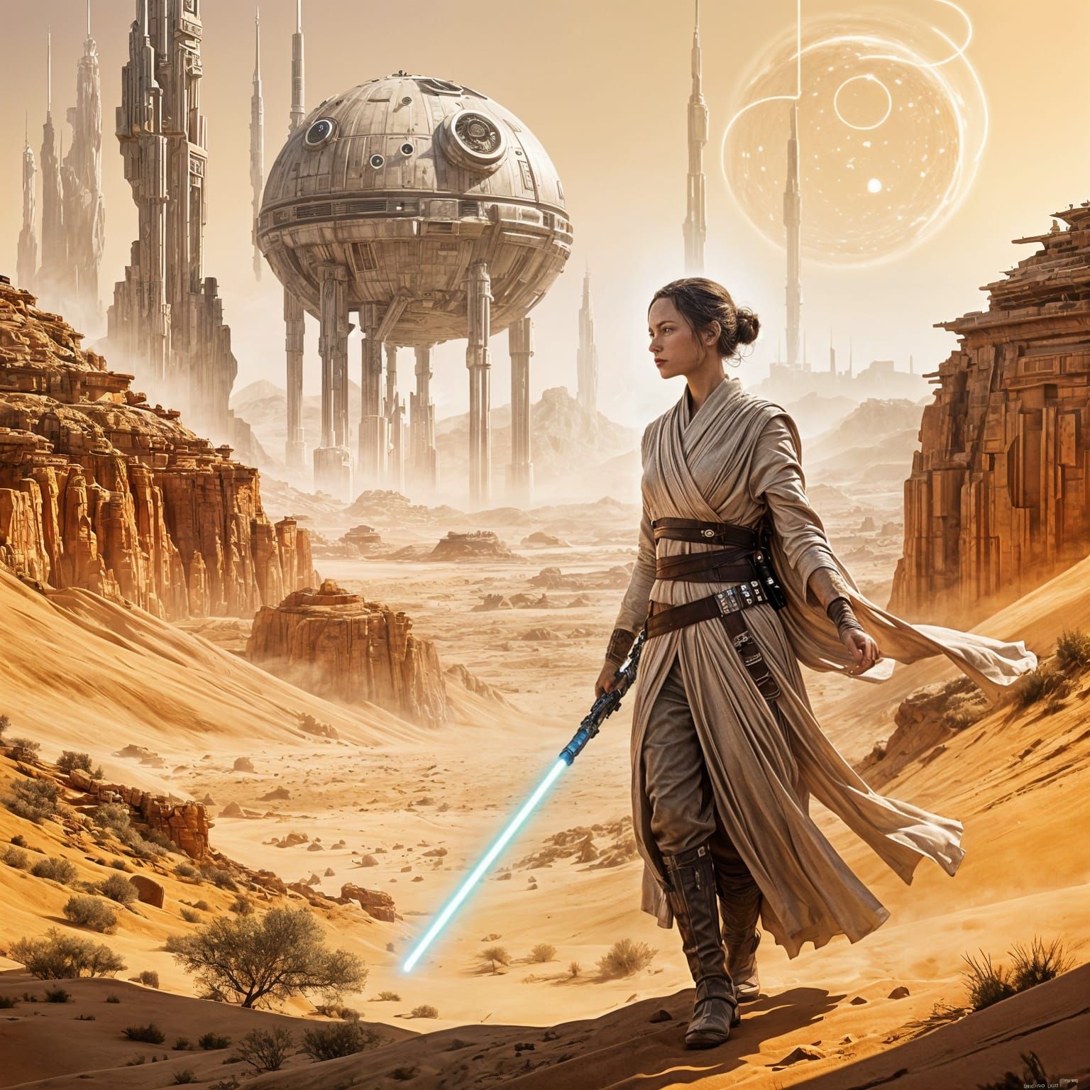 Jedi Double Exposure Portrait on Tatooine