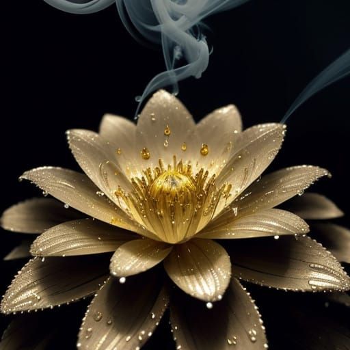 Fractal Dreamscape with Golden Accents