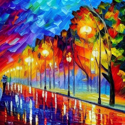 Colorful Neo-Impressionist Oil Painting