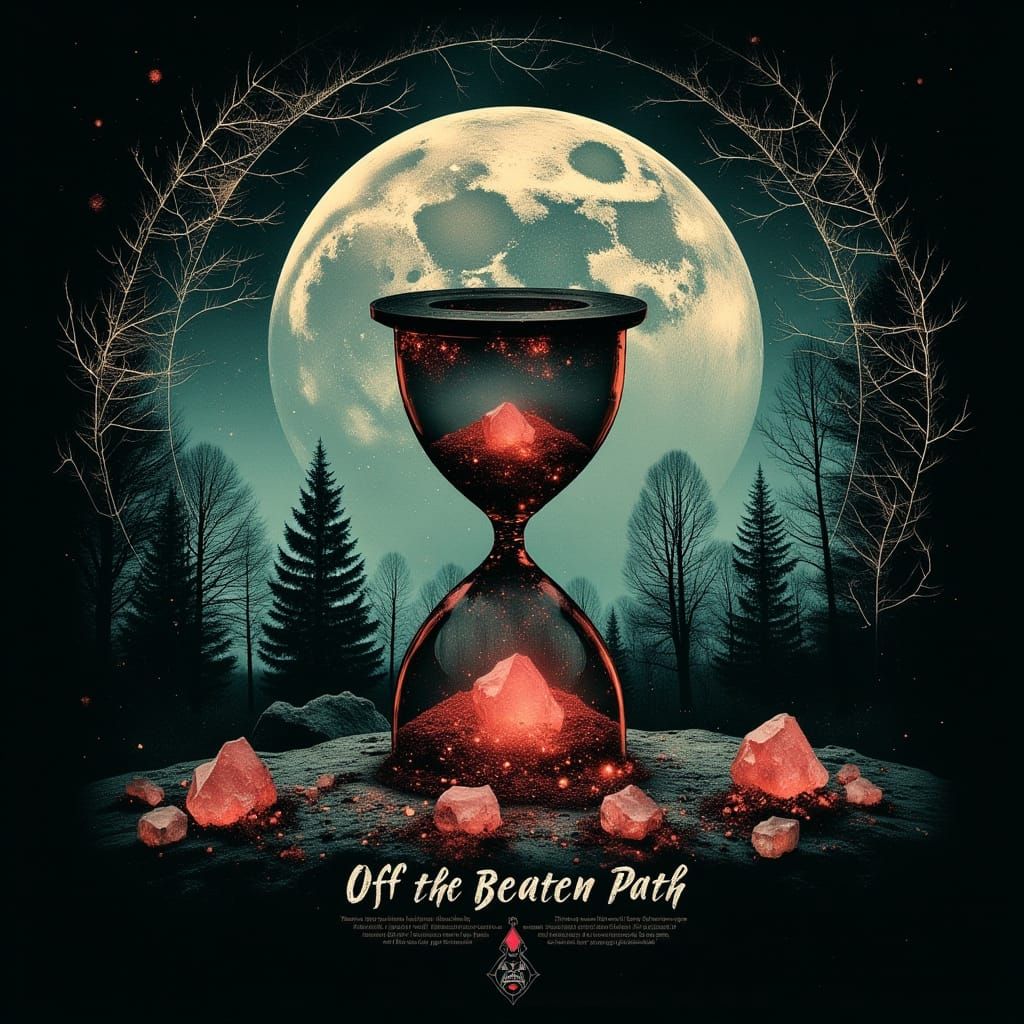 Mystical Hourglass Logo with Rose Gold Crystals