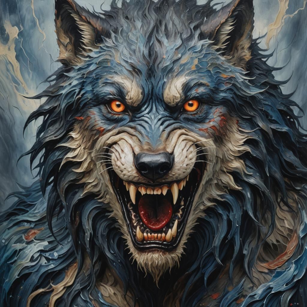A Hyperrealistic photo of a werewolf, a half-human, half-wol...