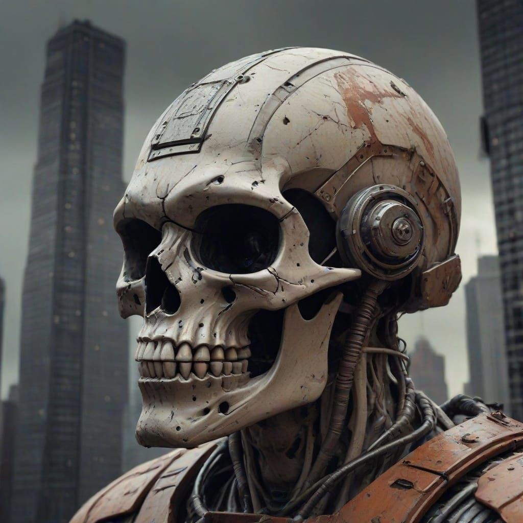 Lone Survivor in Post-Apocalyptic World with Jug Helmet