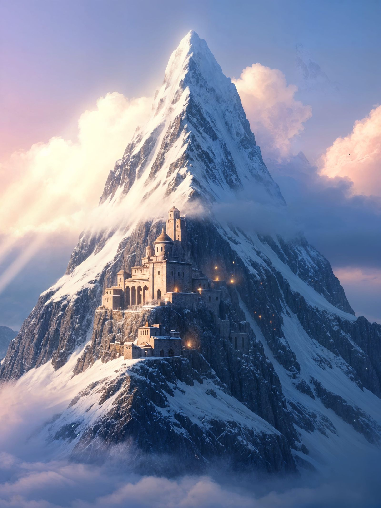 Enchanting Mountain Monastery at Dawn