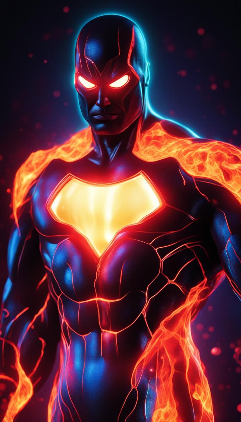 Lava Lamp Superhero in Photorealistic Style
