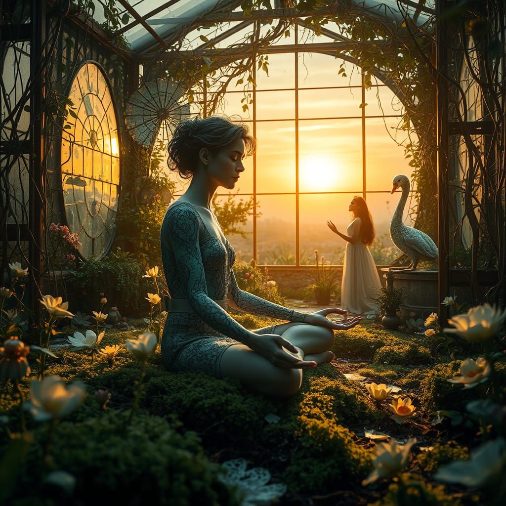 Weathered Prince in Overgrown Greenhouse