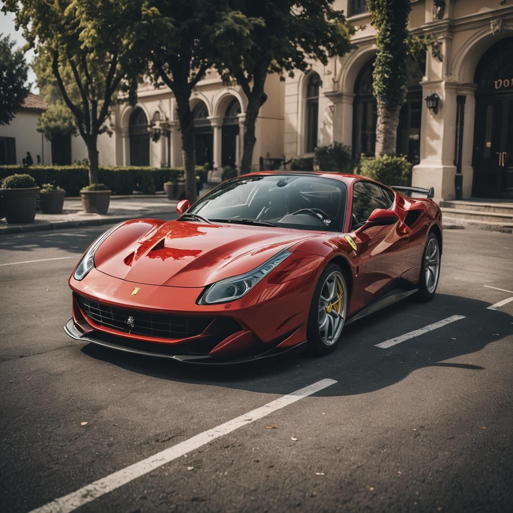 Ferrari Formula 1 Car in Cinematic Film Still