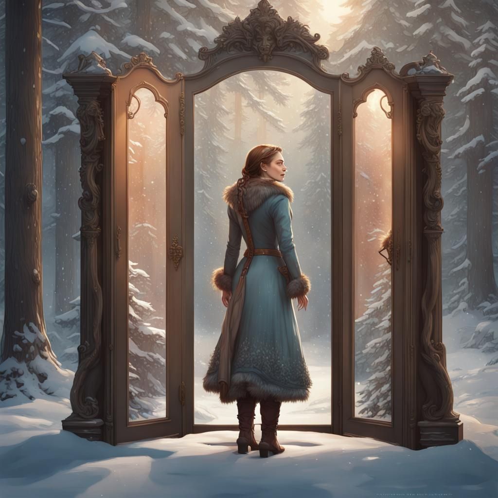 Lucy Enters Narnia: Winter Forest Portrait