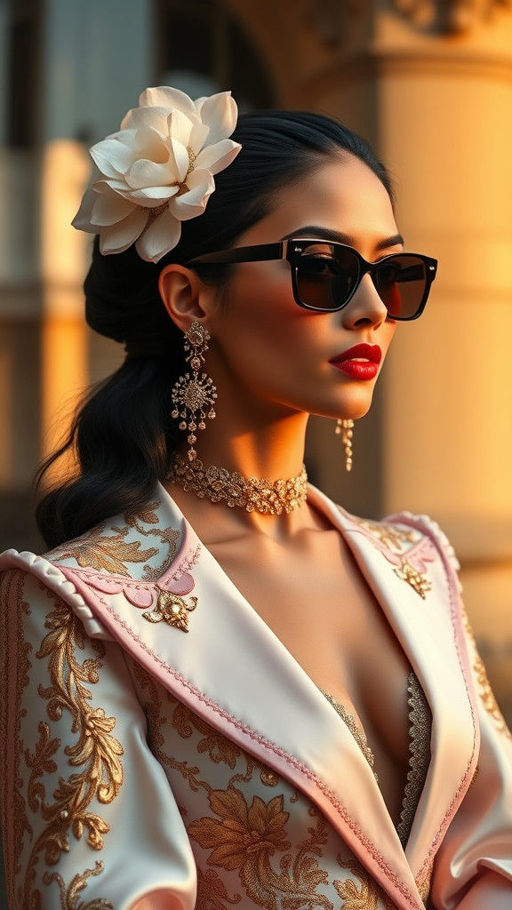 Elegant Woman in Spanish Fashion, Modern Portrait