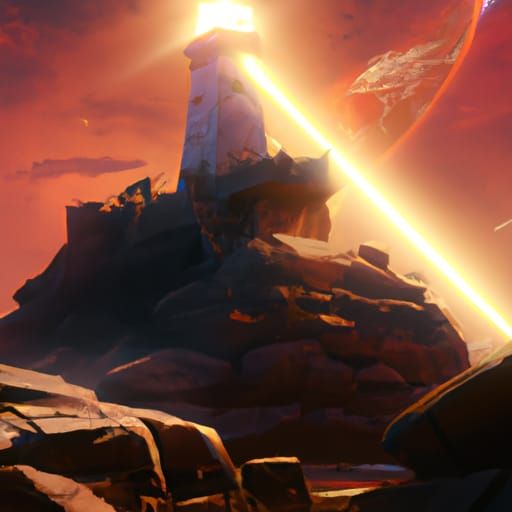 Lighthouse on the Sun: Detailed Matte Painting