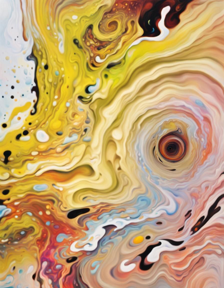 Psychedelic Whirlpool: Abstract Acrylic Vortex