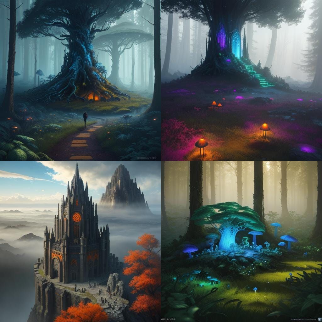 Fantastical Matte Painting in Deep Color