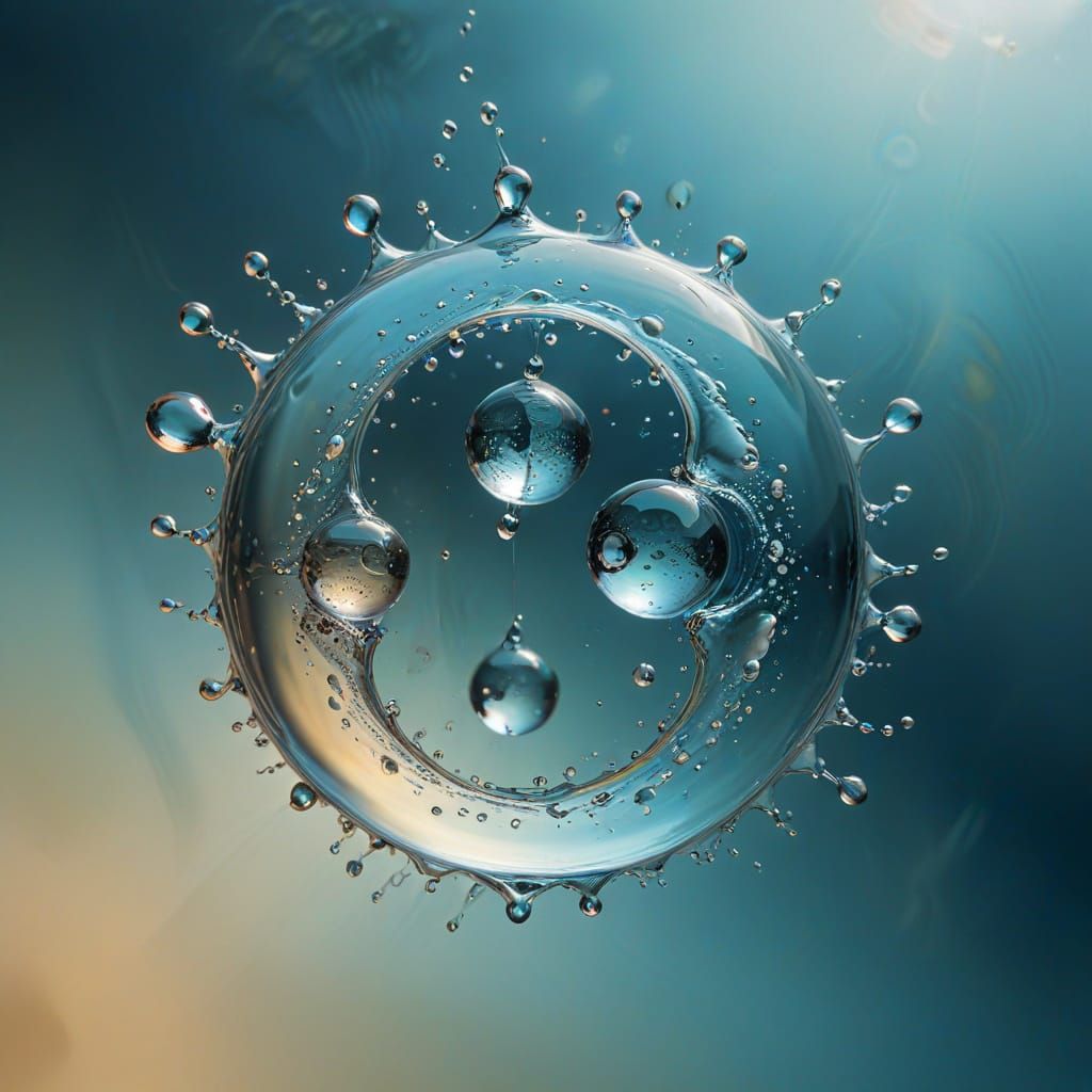 Surrealist Water Yin Yang in Pastel Colors