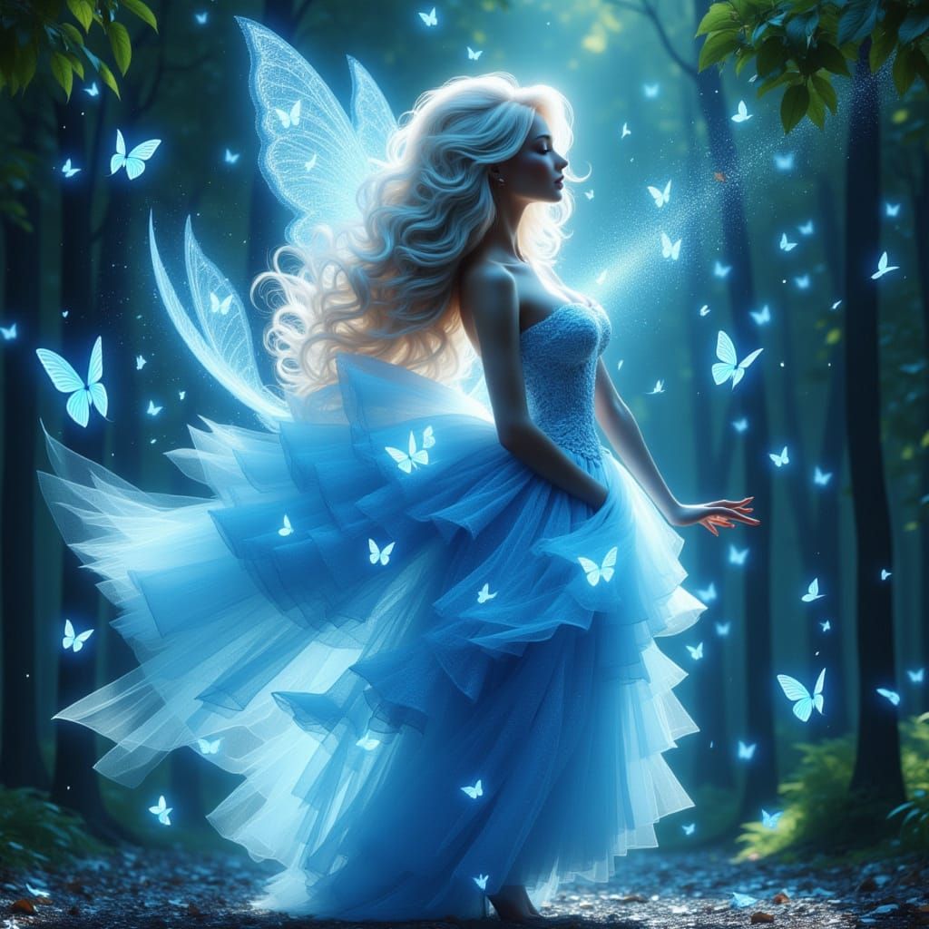 Ethereal Fairy Transforms in a Shower of Light