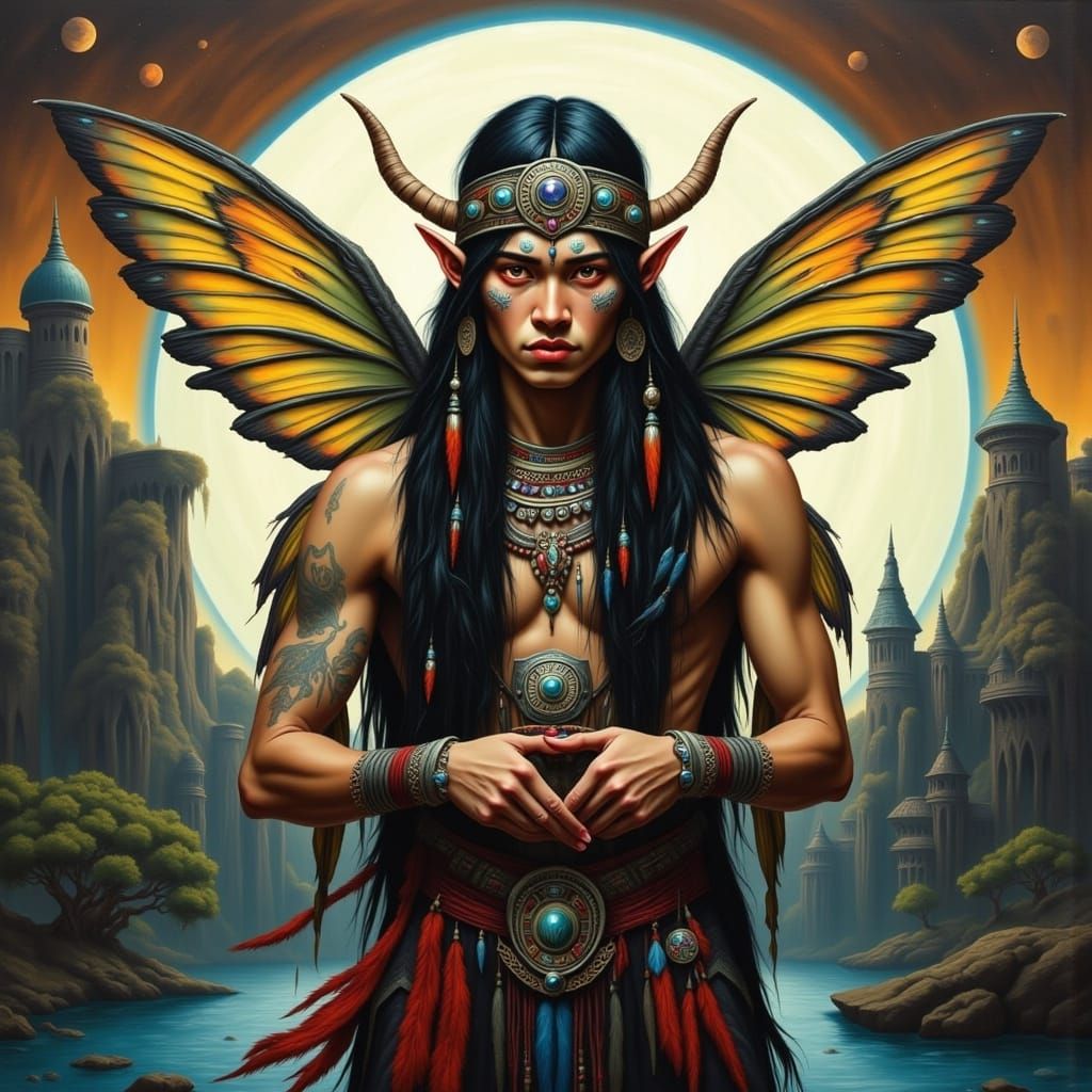 Native American Fairy in Whimsical Style