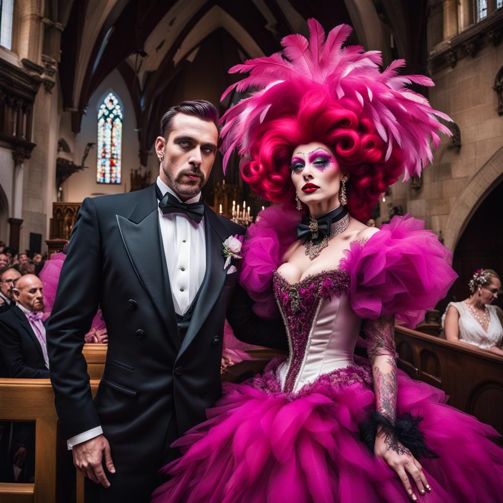 Drag Queen Wedding in Maximalist Style
