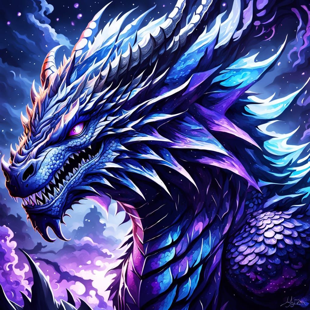Majestic Dragon in Dark Fantasy Style