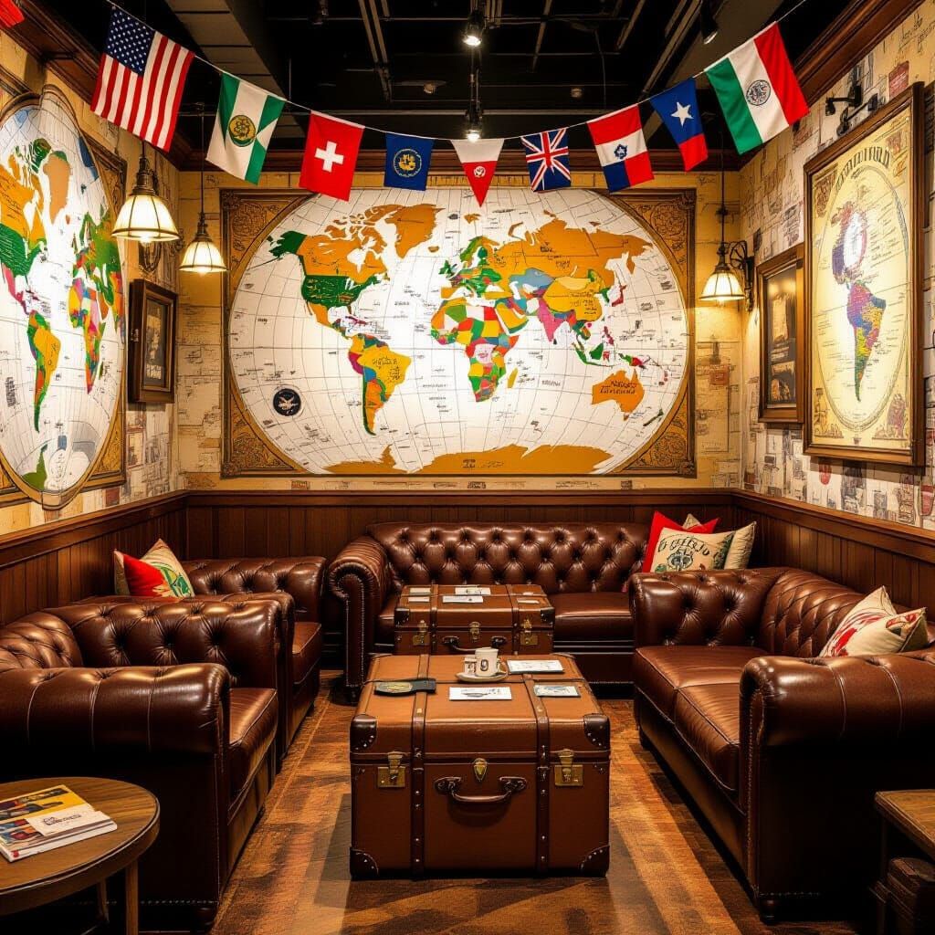 Globetrotting Cafe Interior in Bevilacqua Style