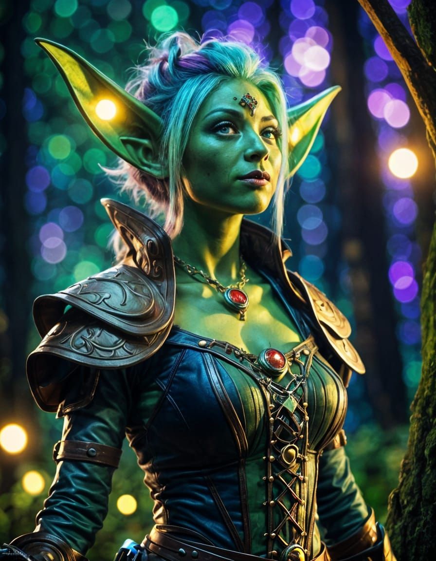 Enchanting Goblin in Luminous Woodland Glade