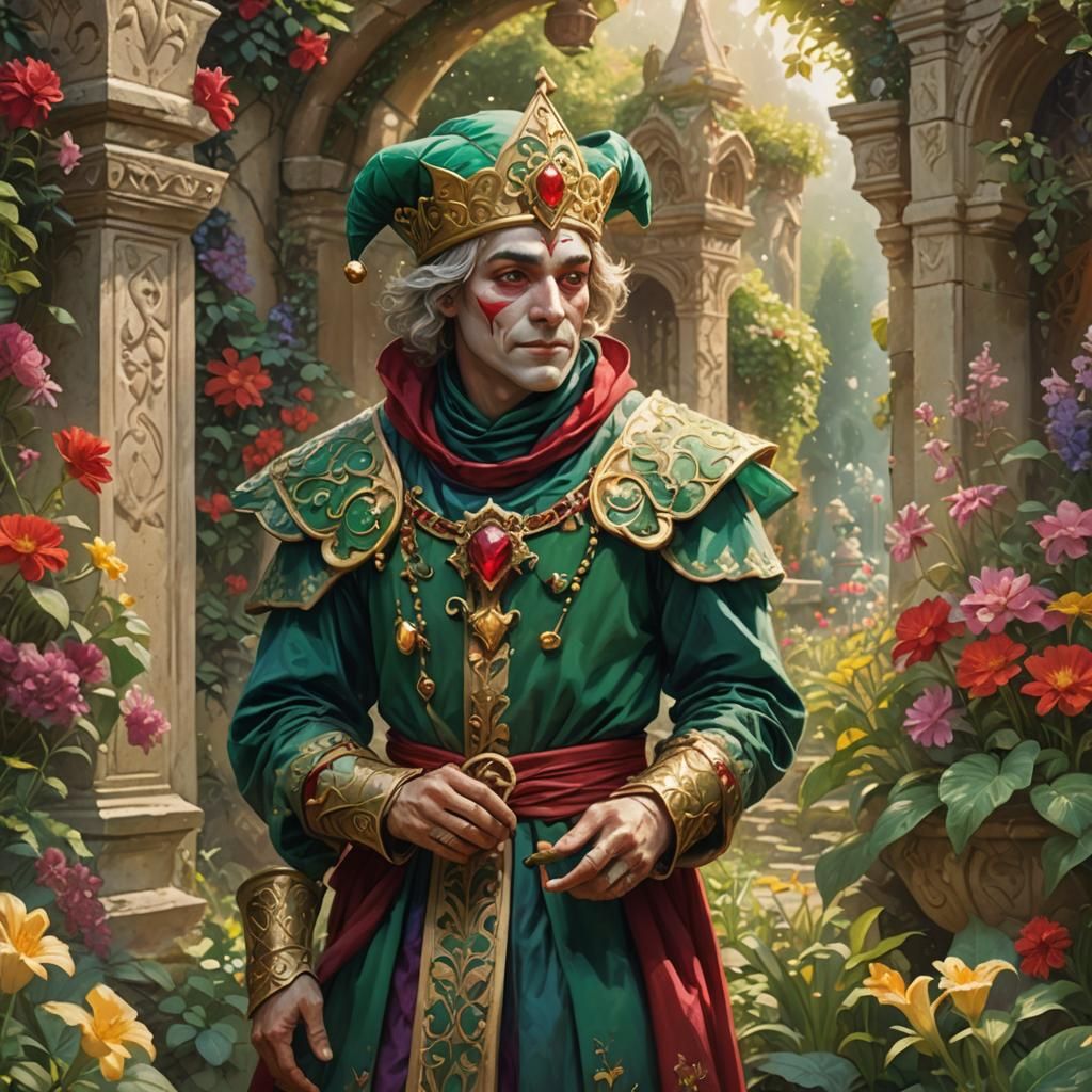 Page of Hearts in Ethereal Fantasy Garden