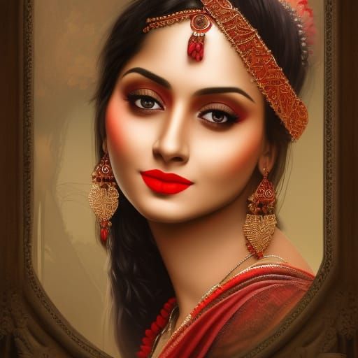 Beautiful Indian Girl with Symmetrical Face, 8k