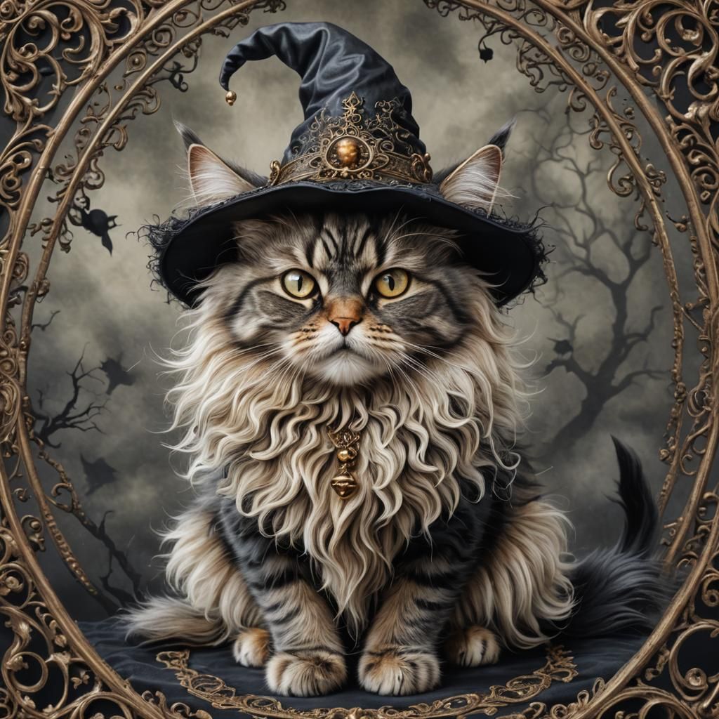 Baroque Witch Cat in Ultra Detailed Rendering