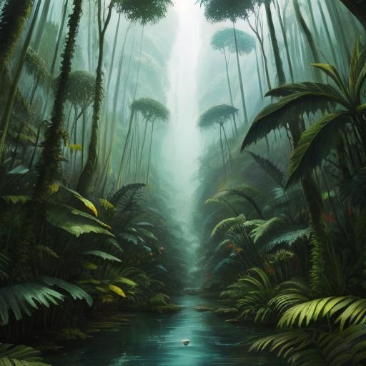 Lush Green Rainforest Scene