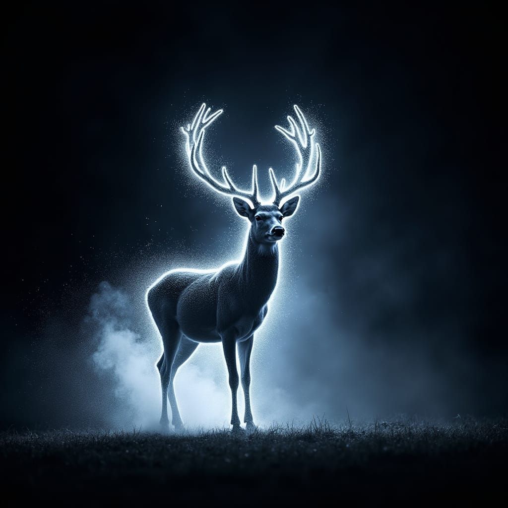 Luminescent Deer with Celestial Glow