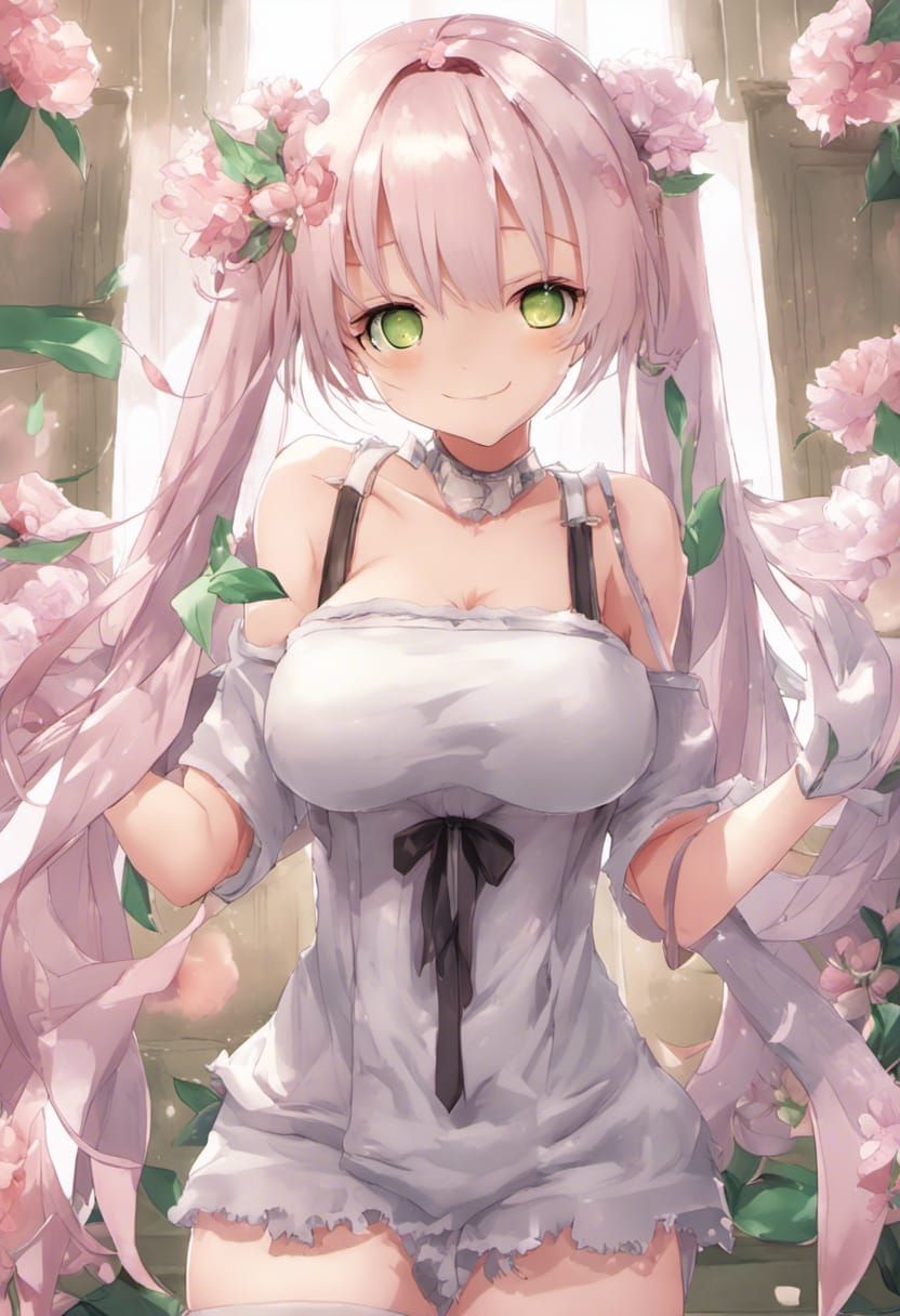 Anime Saint with Amber Eyes and Silver Hair