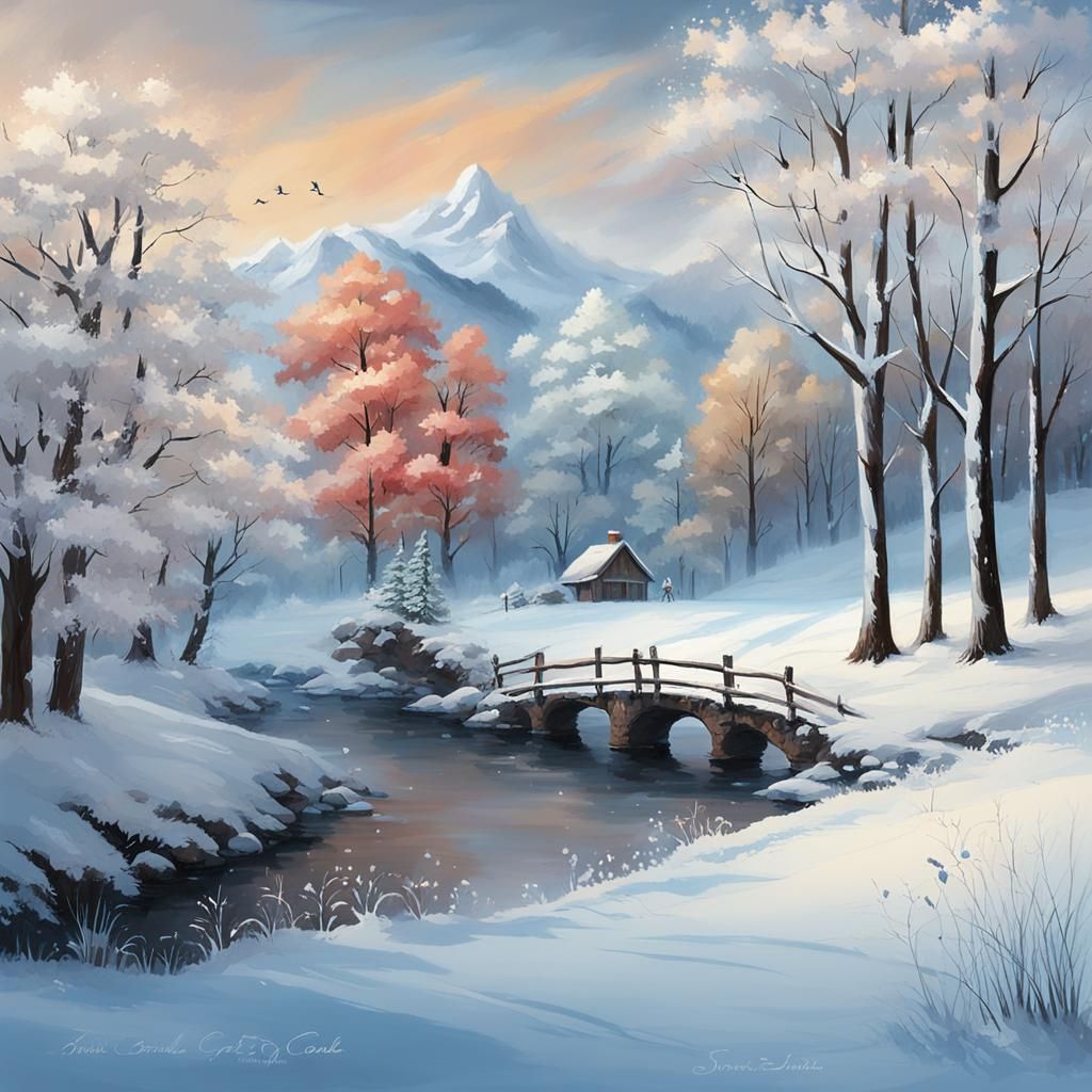 Winter's Harmony: A Seasonal Scene of Natural Beauty