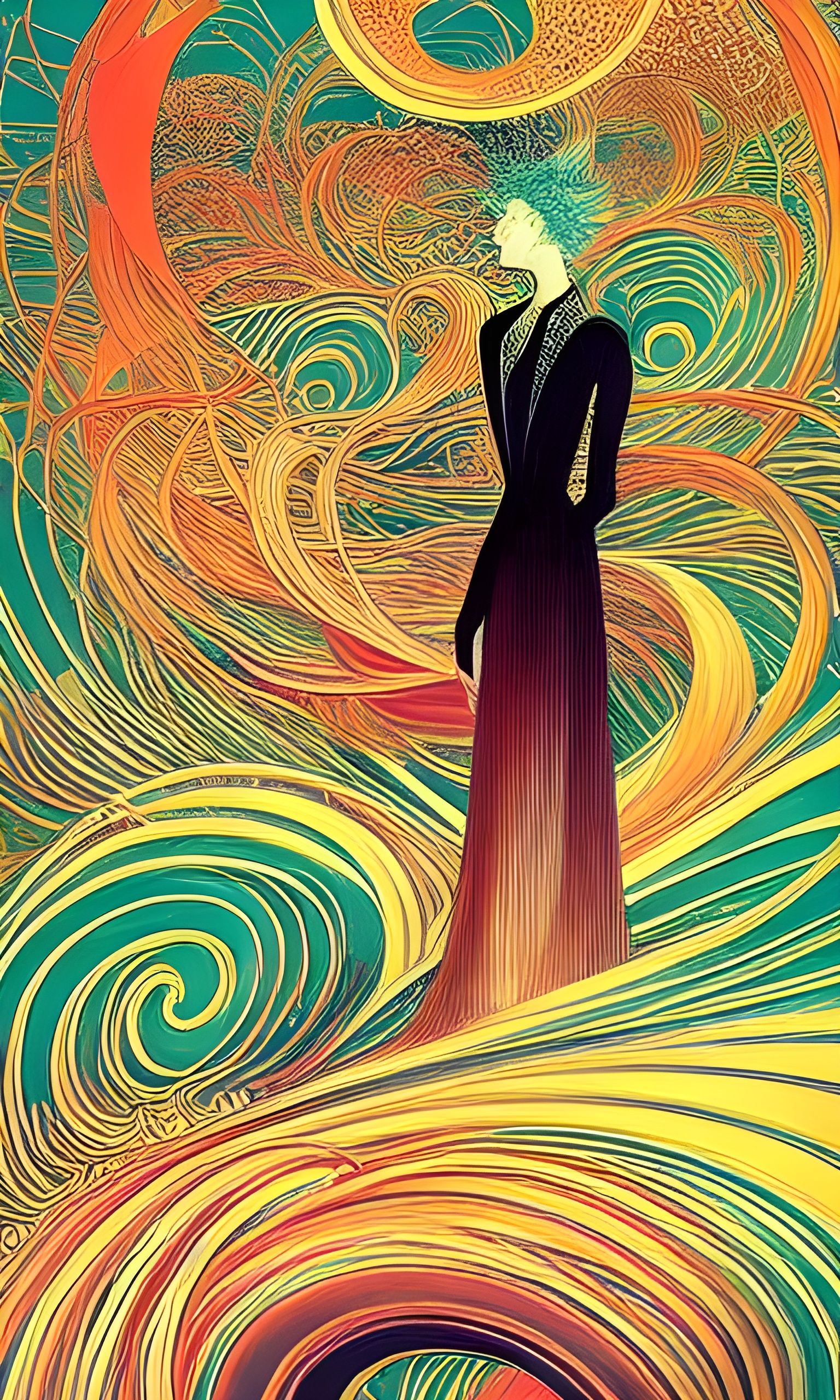 Time Traveler in Art Nouveau Style