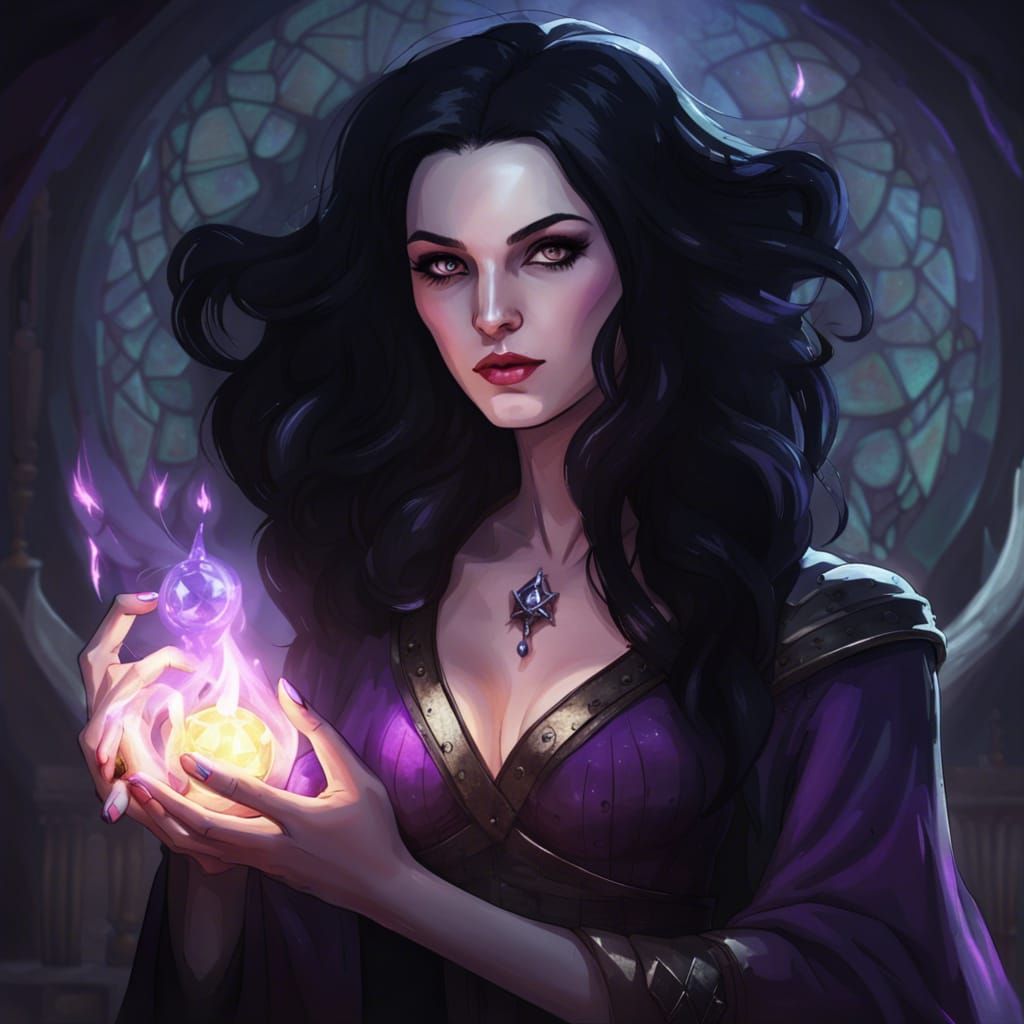 Sorceress Cultist Casting Spell in Sanctum