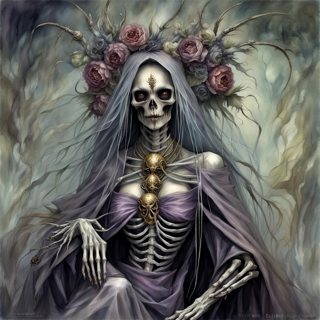 Attractive Lich Queen in Hyperdetailed Digital Art