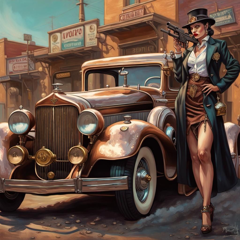 Steampunk Women Gangsters in Zoot Suits