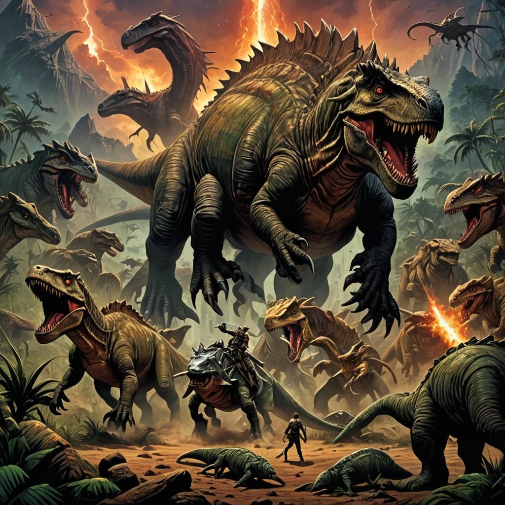 Templar Dinosaurs: B-Movie Comic Book Art
