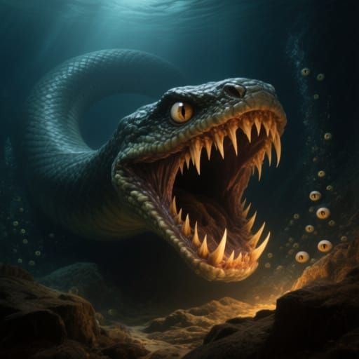 Horrific Sea Serpent in Mariana Trench