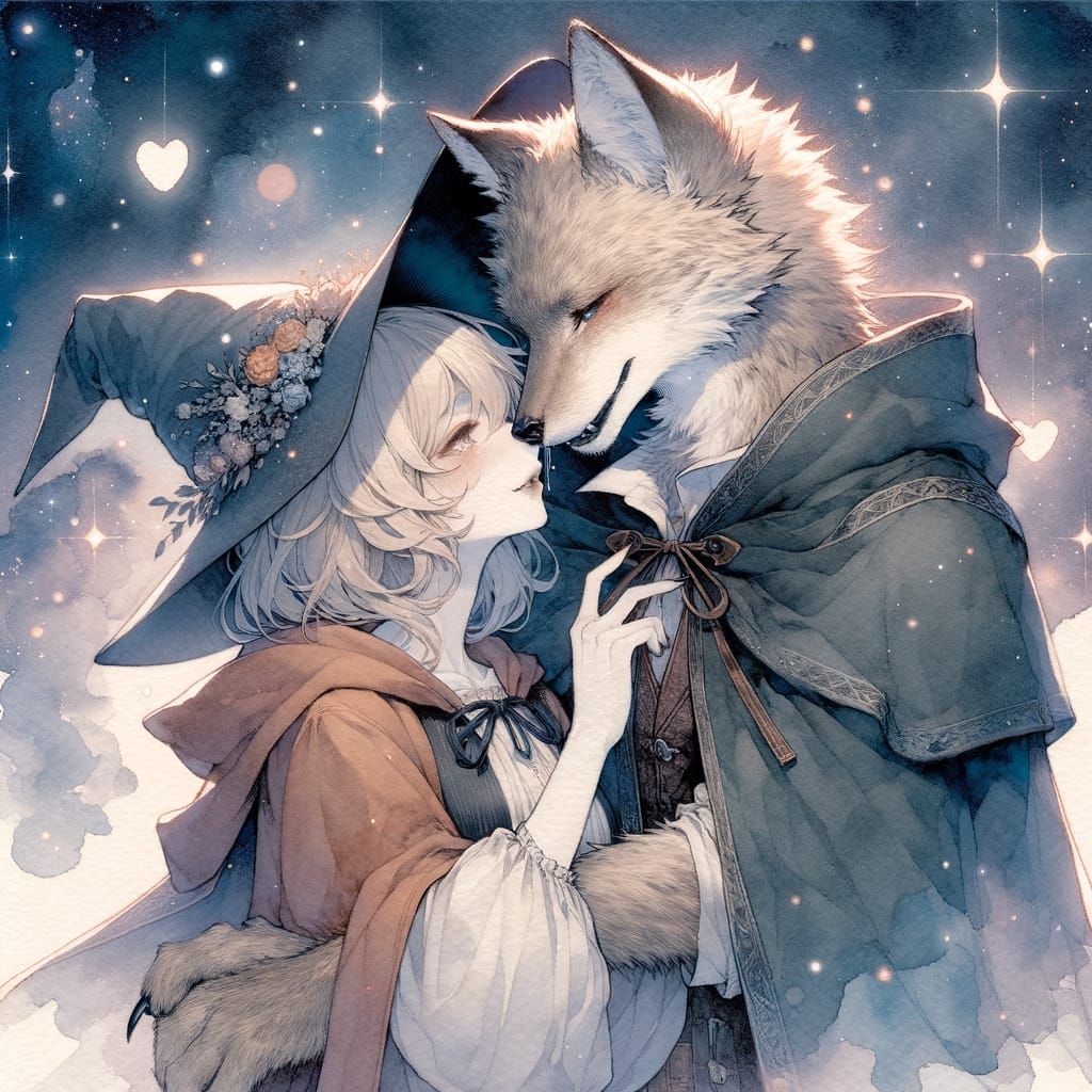 Whispers of Midnight Love in Watercolour Anime