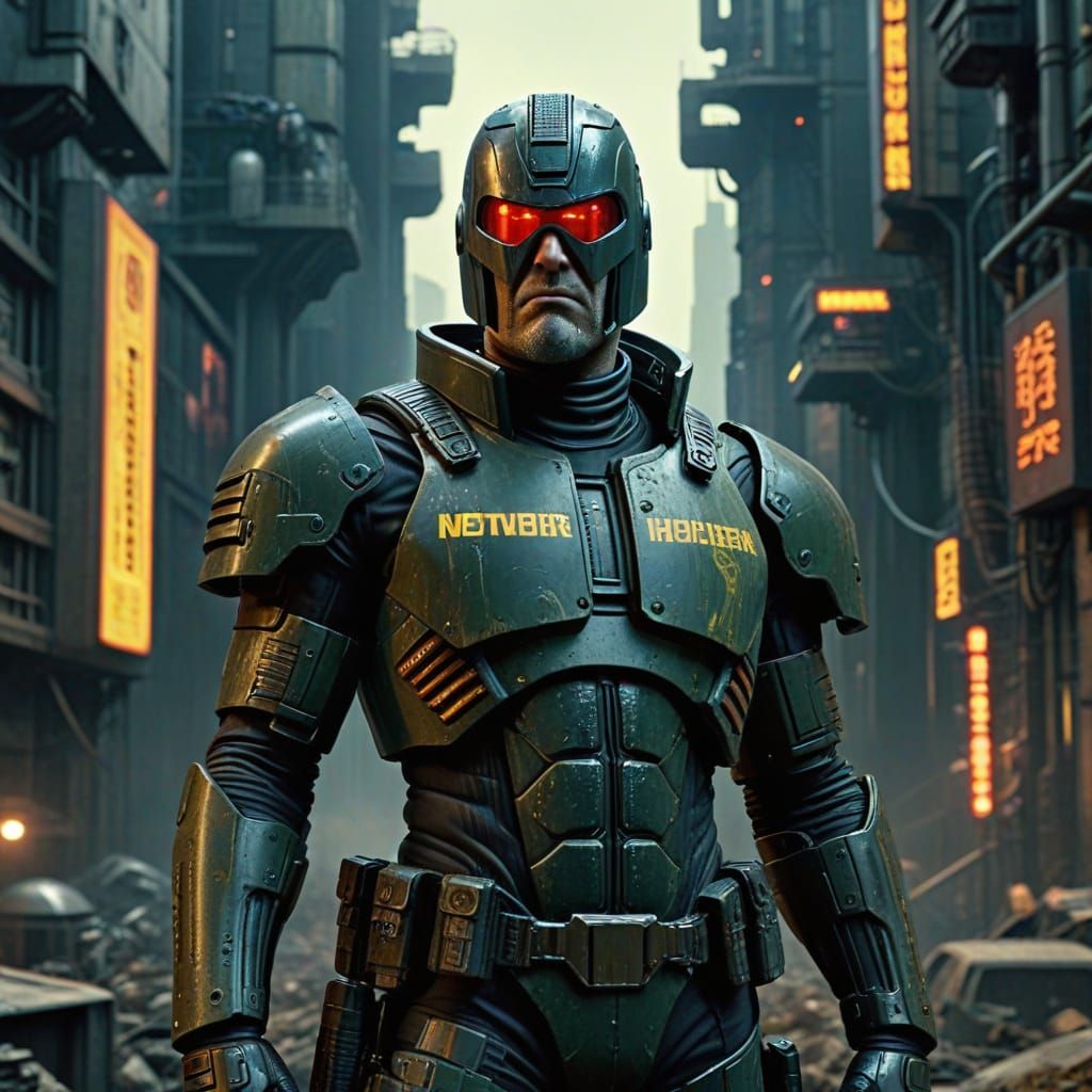 Cyberpunk Cityscape in Comic Book Style