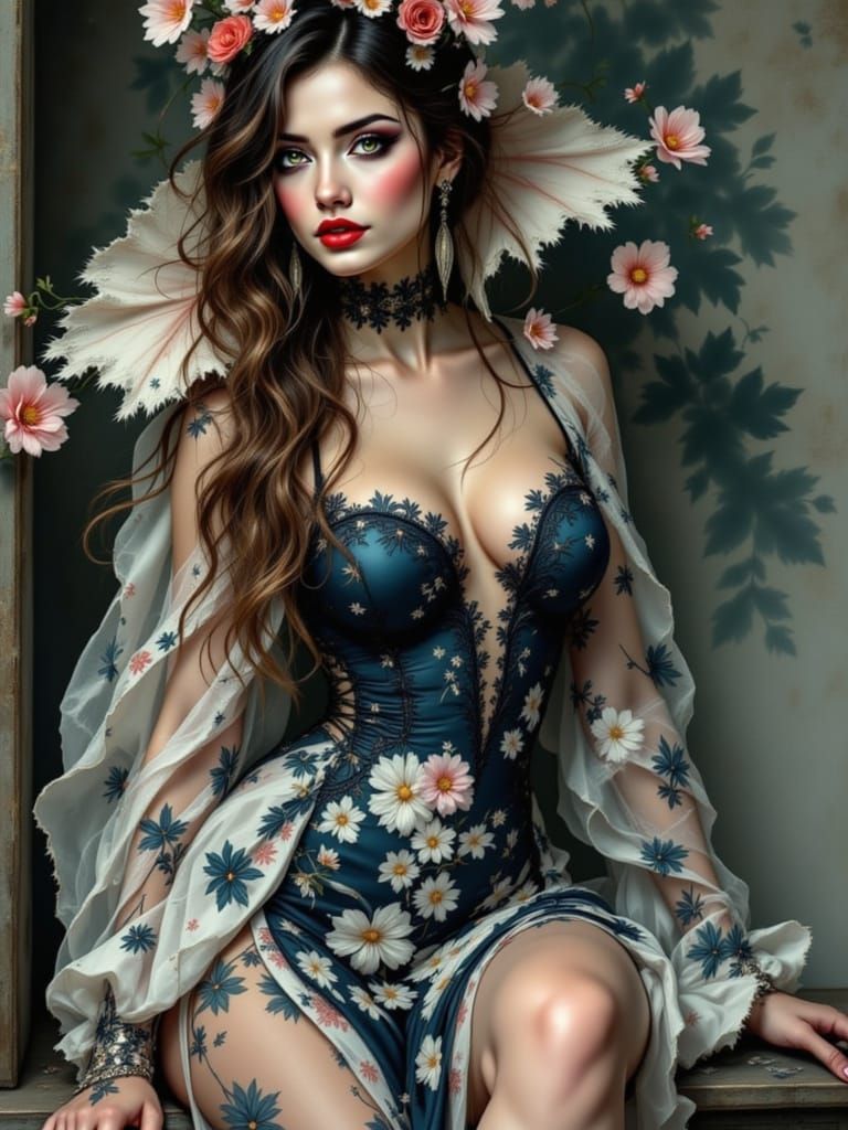 Ethereal Beauty in Art Nouveau Elegance