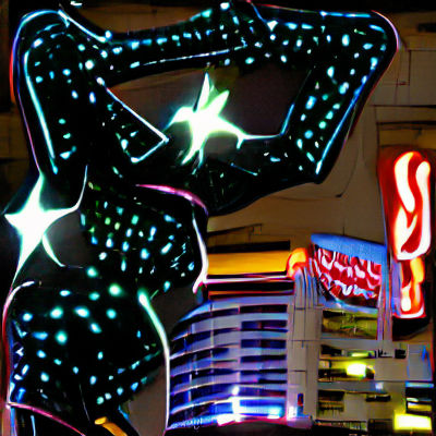 Cyberpunk Las Vegas Cityscape at Night