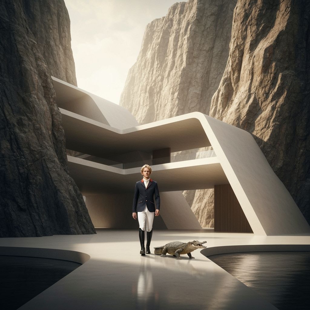 Equestrian Fashion Show in Modern Cliffside Architecture