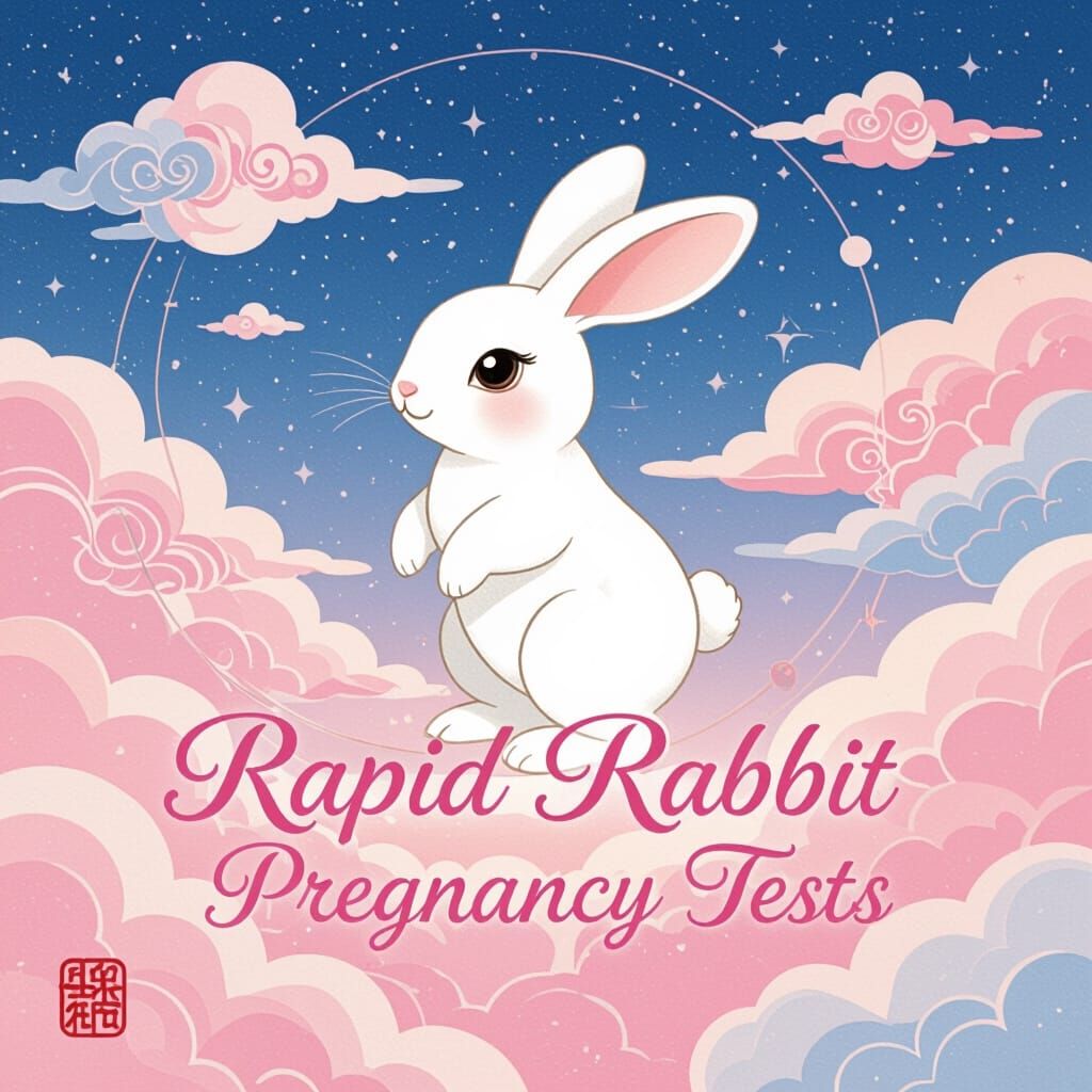 Celestial Rabbit Pregnancy Test in Japanese Pop Art