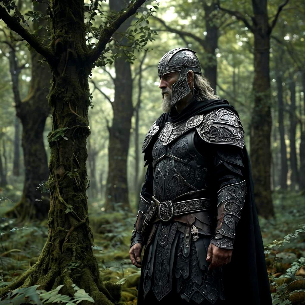 Odin in Dark Fantasy Viking Armor