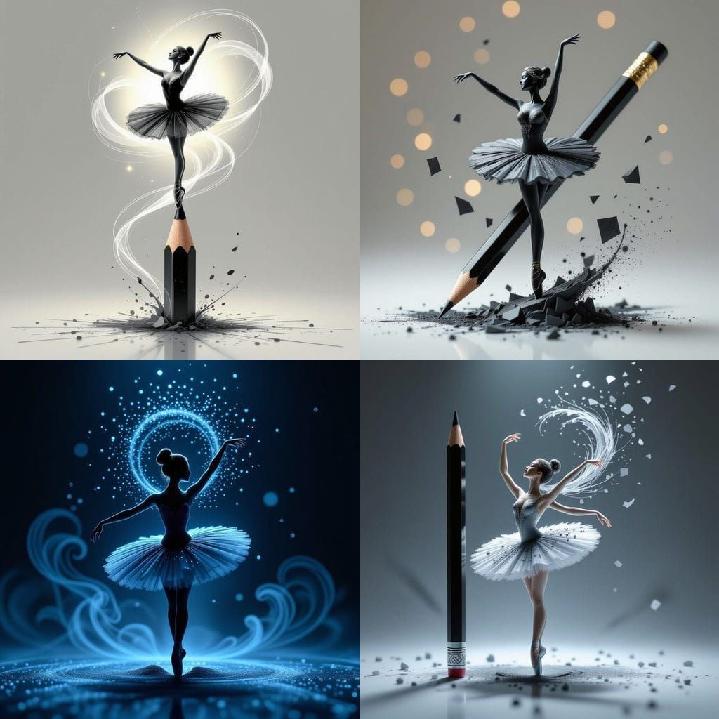 Ballerina Made of Lead Dances with Flying Lead