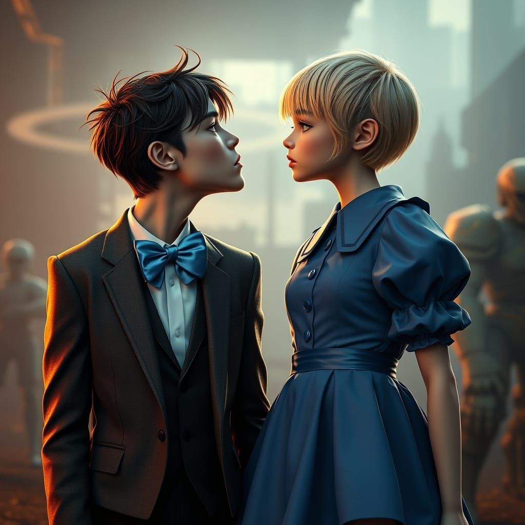 Stealing a Kiss in a Futuristic World